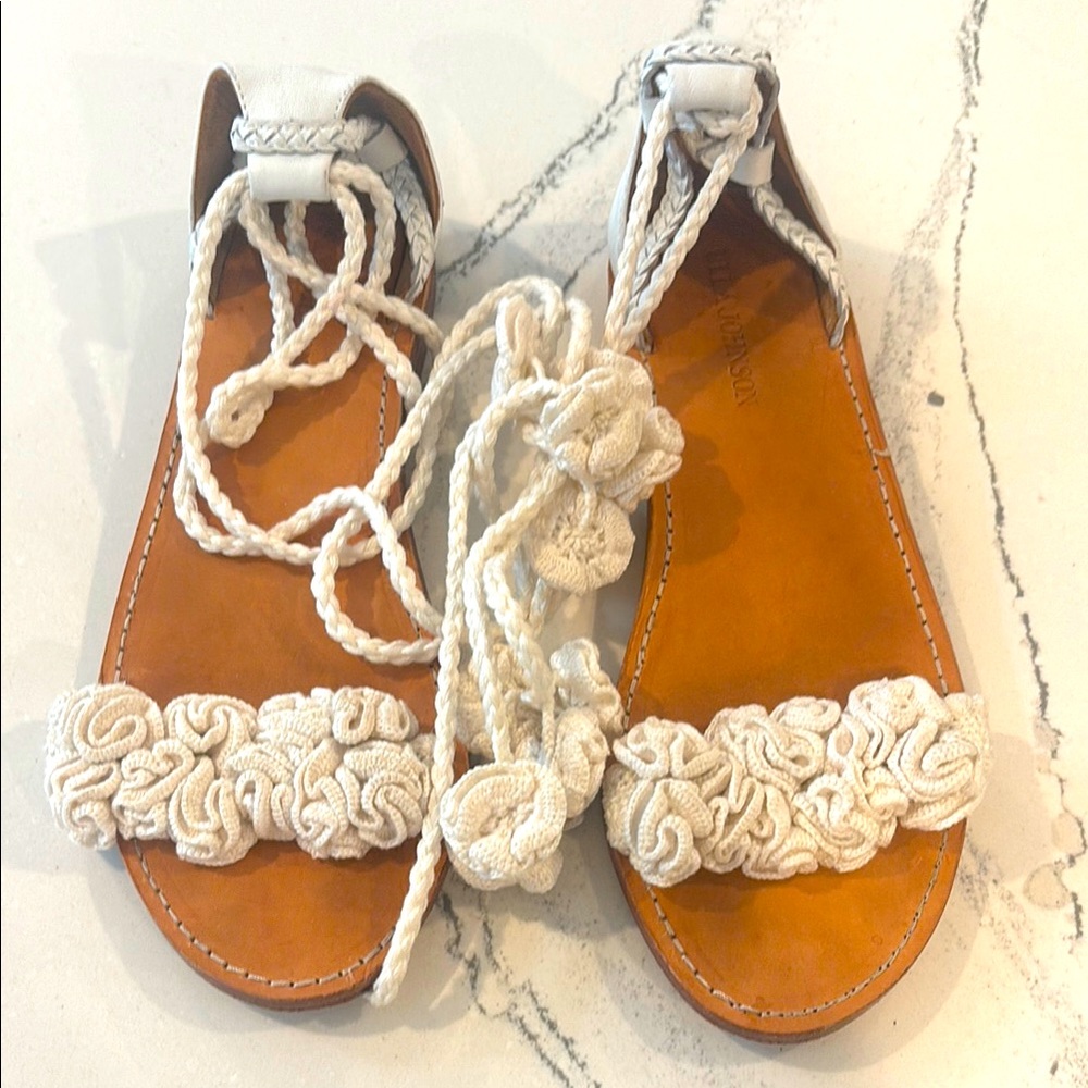 Ulla Johnson Cream Braided Sandals size 40